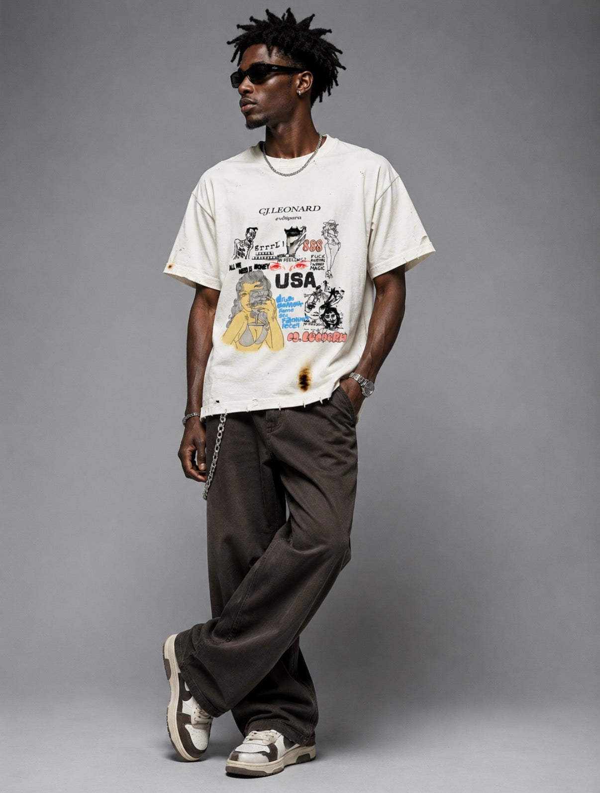 White Distressed Burn We Need Tee