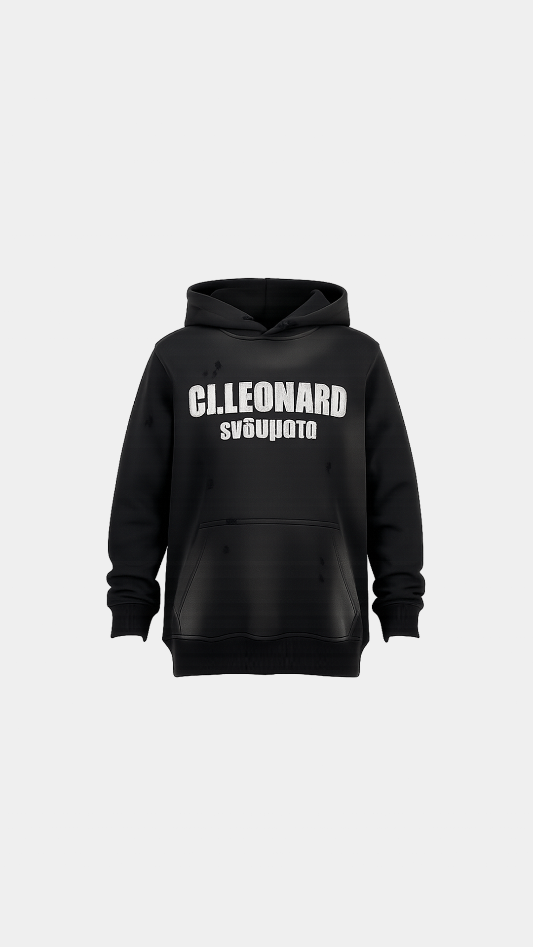 Black Distressed Wash Hoodie