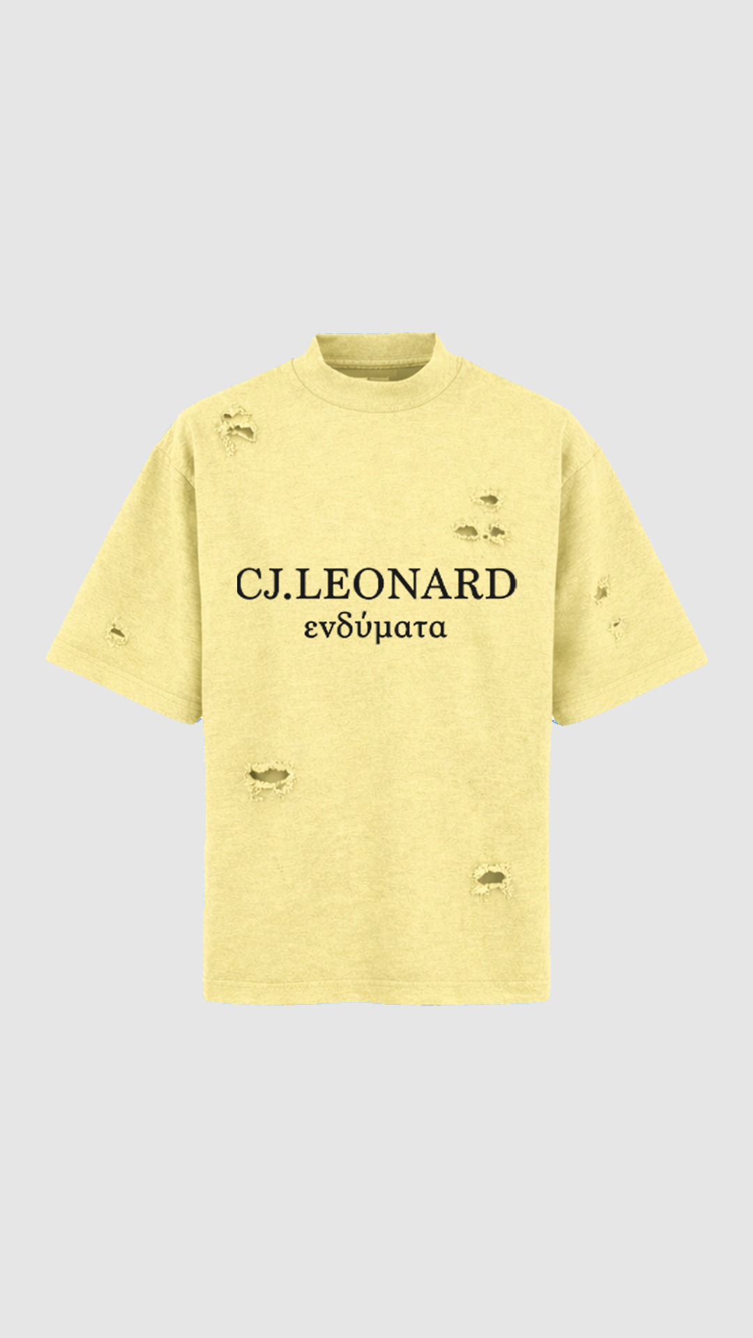 Cream Signature Distressed Tee