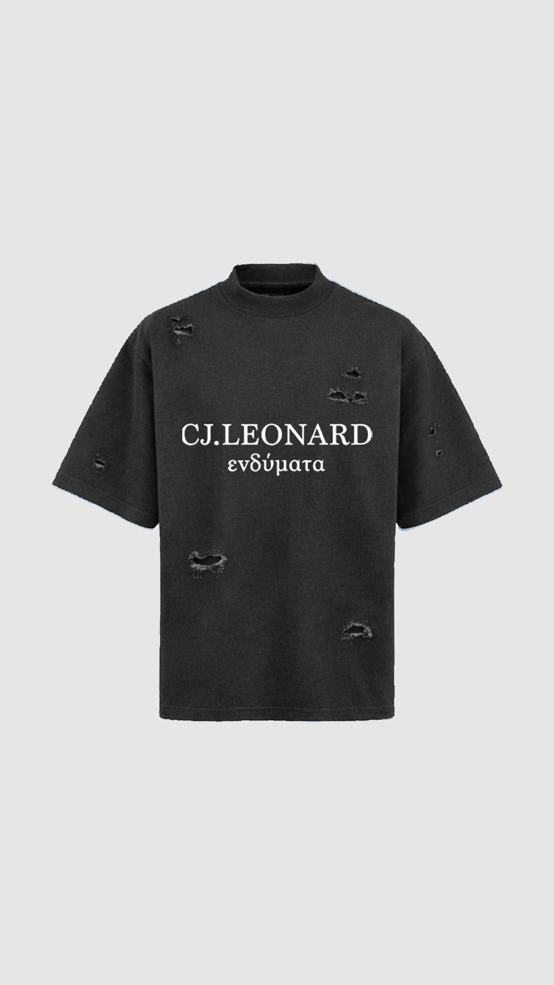 Black Signature Distressed Tee