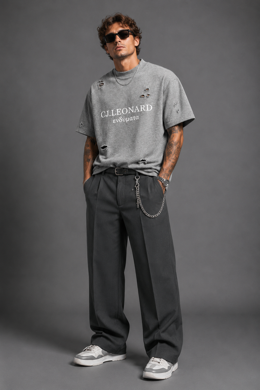 Grey Signature Distressed Tee