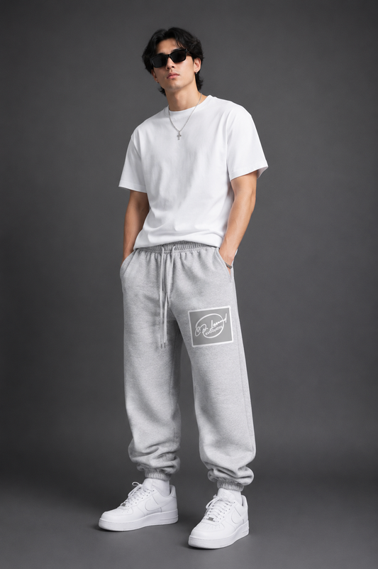Grey Rubber Logo Sweat Pant