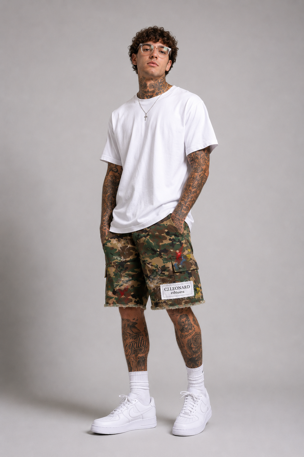 Camo Lightly Distressed Shorts (Pre Order, Available July 22)