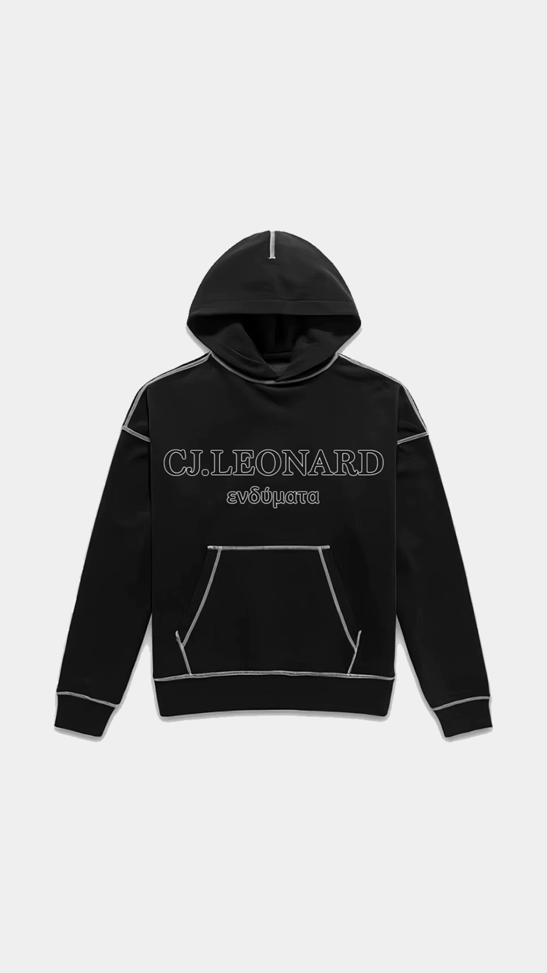 Black Stitched Hoodie