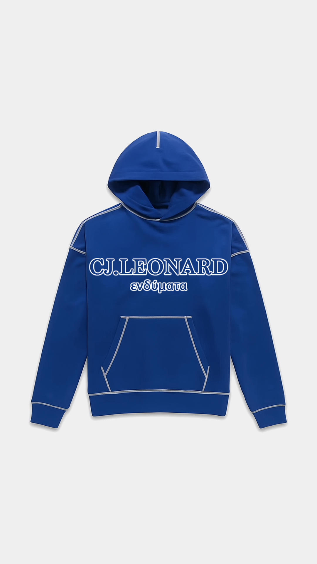 Blue Stitched Hoodie