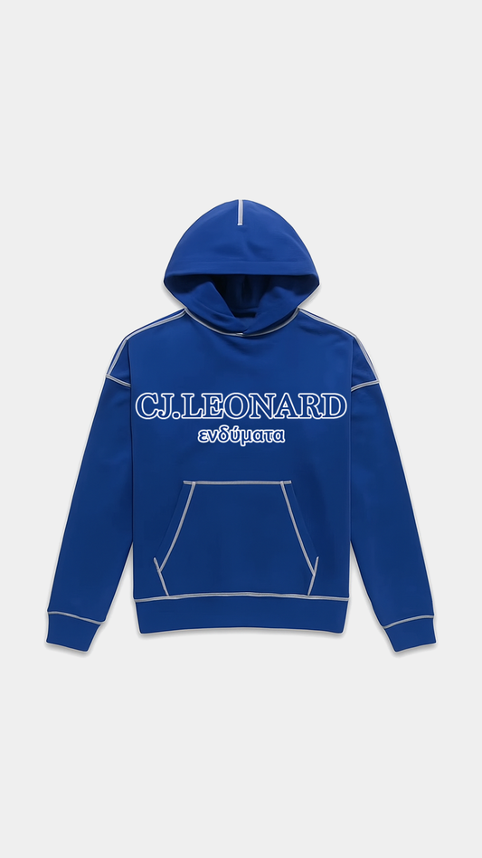 Blue Stitched Hoodie