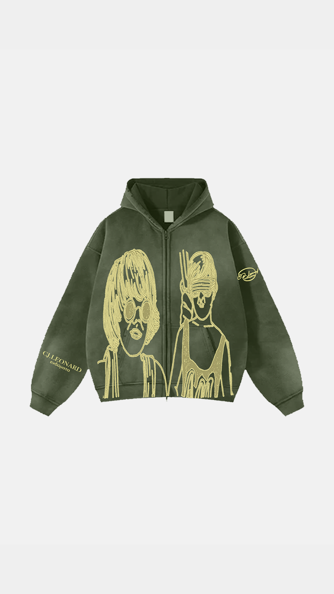 Olive Drawing Hoodie
