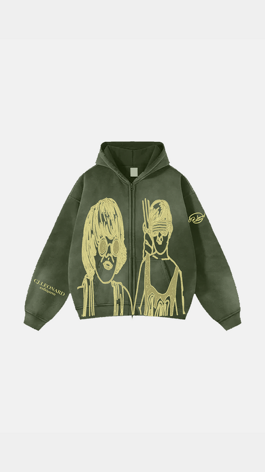 Olive Drawing Hoodie