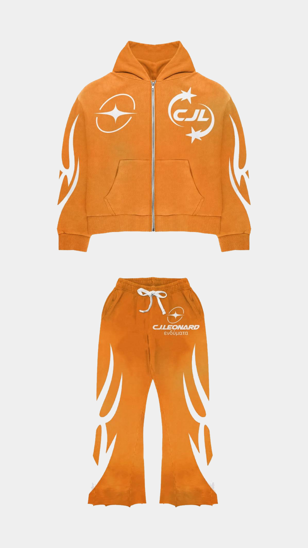 Orange Starlight Flared Sweatsuit