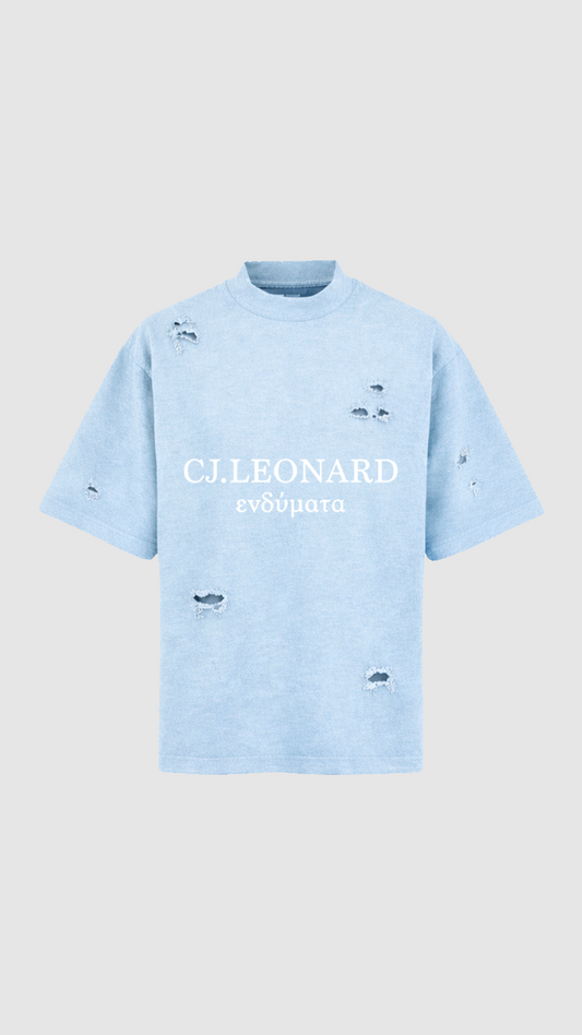 Baby Blue Signature Distressed Tee