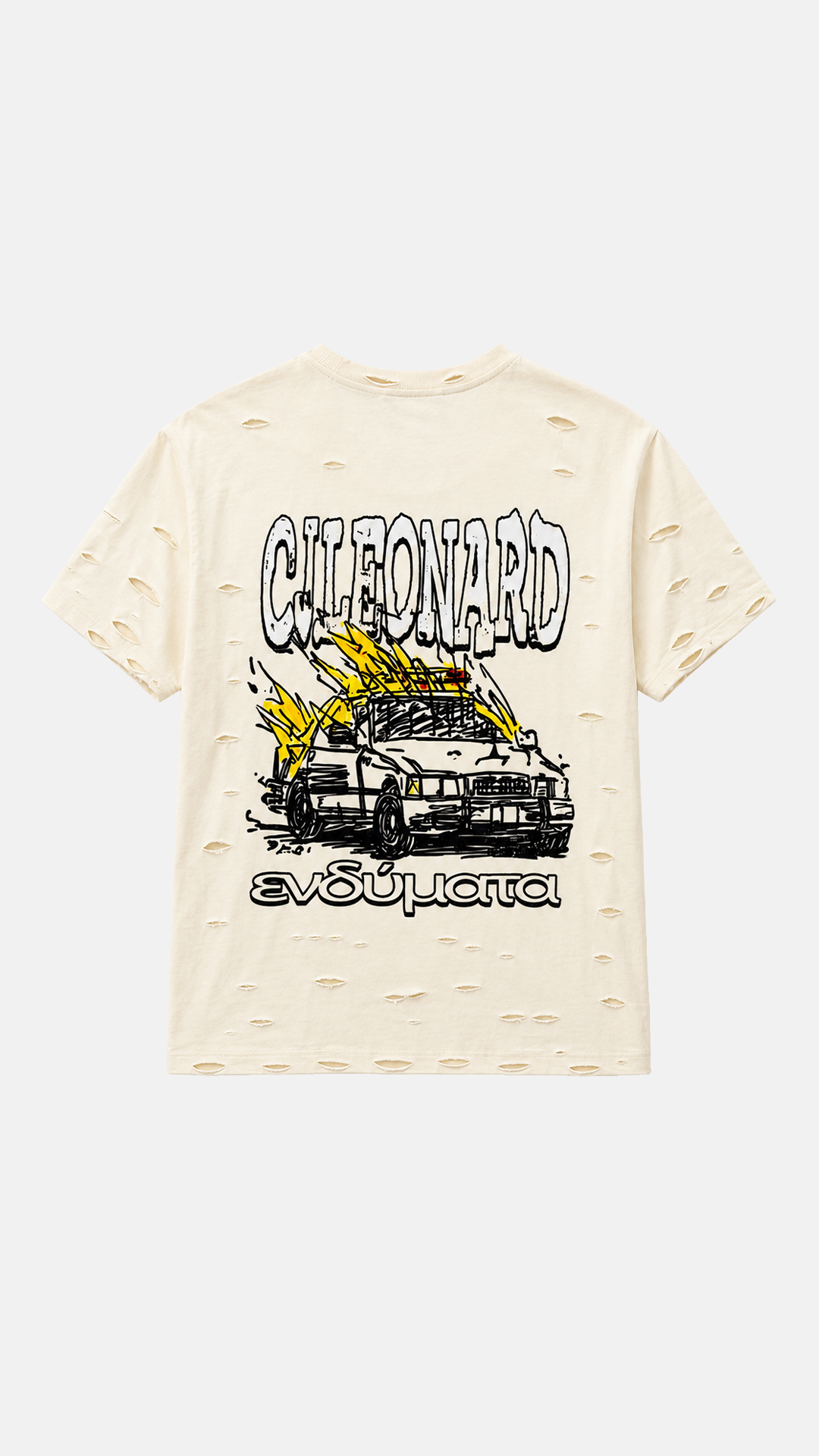 Off White Mass Destruction Distressed Tee