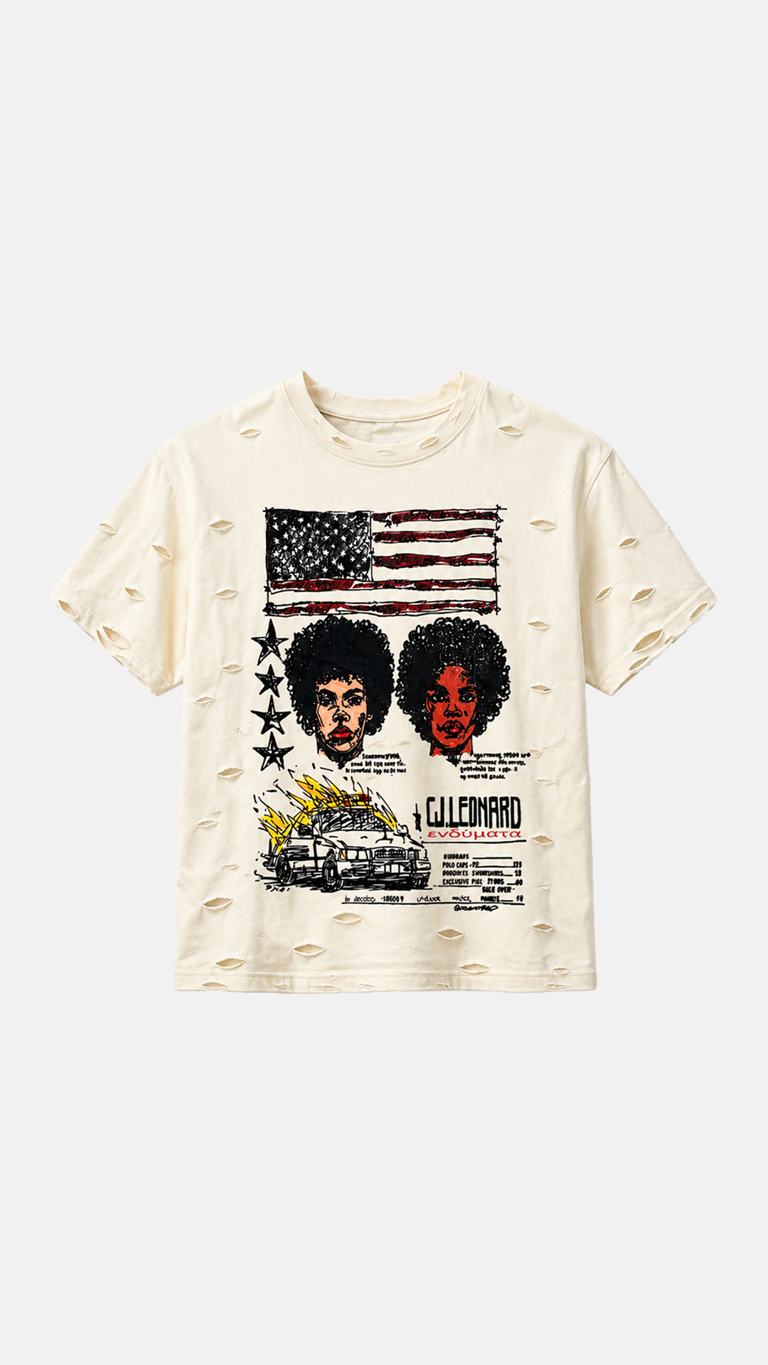Off White Mass Destruction Distressed Tee