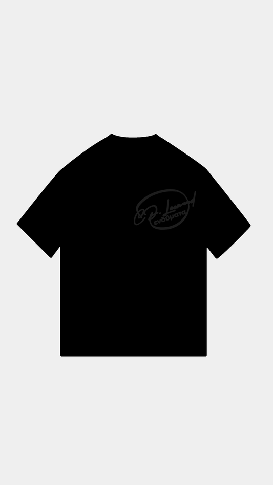 Black Embroidered Signature Tee
