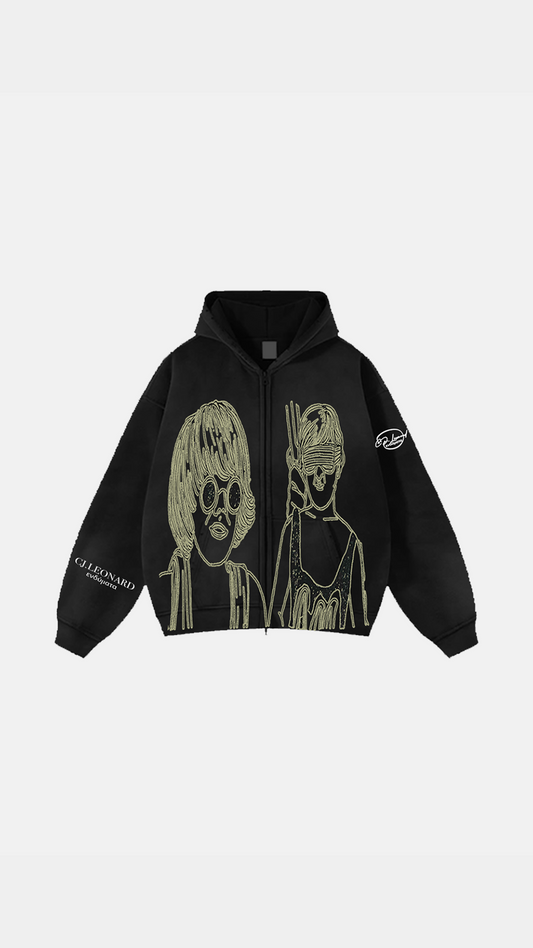 Black Drawing Hoodie