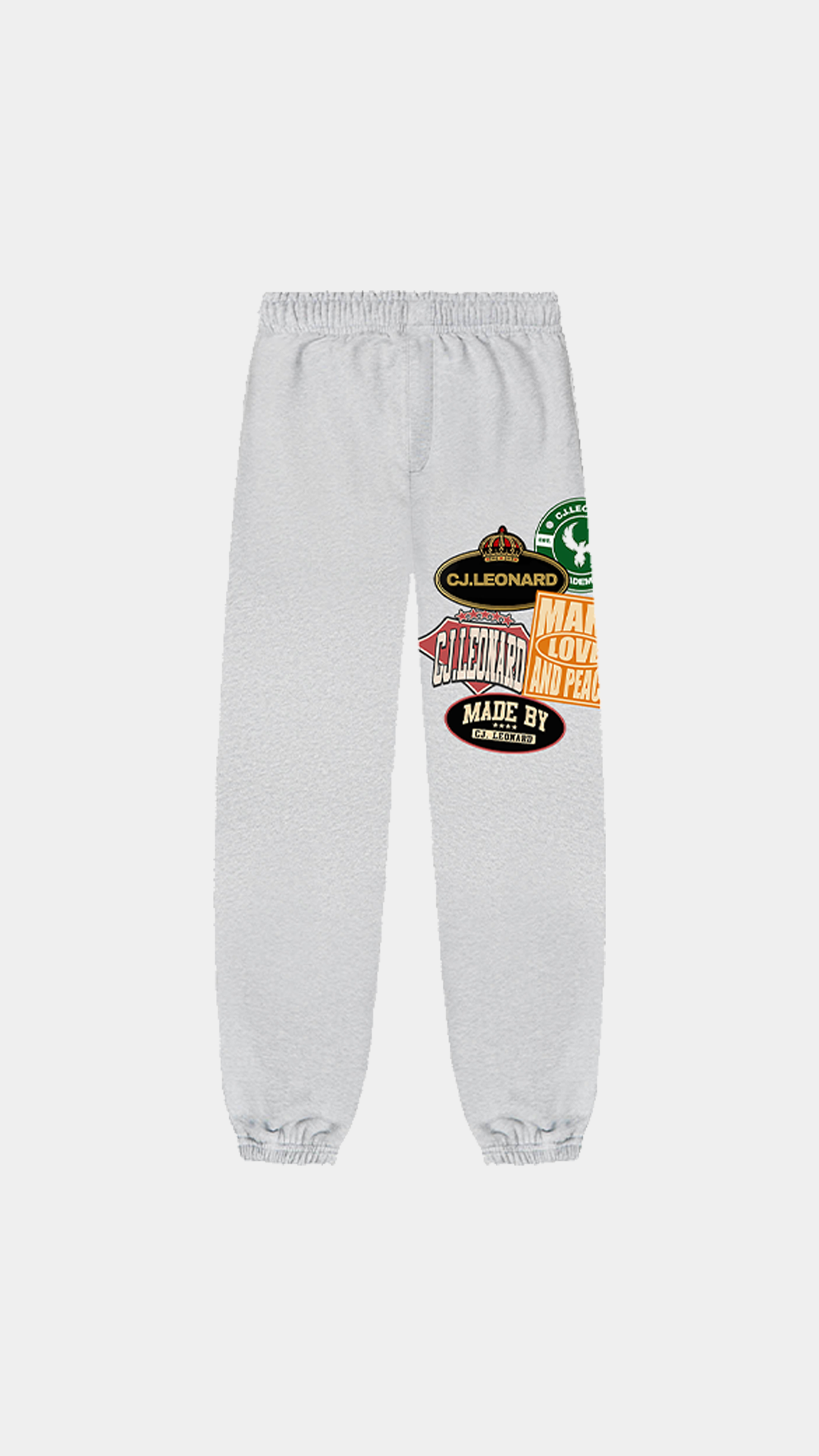 Grey Patched Stamps Sweat Pant