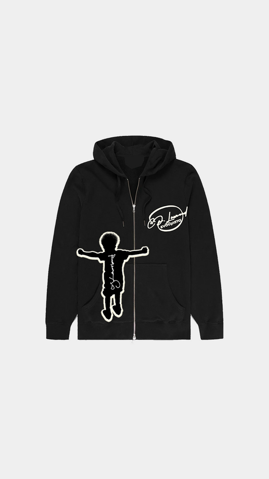 Black Open Arms Lined Hoodie