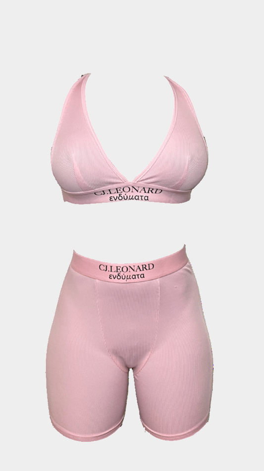 Pink 2 Piece Set Bra/Shorts