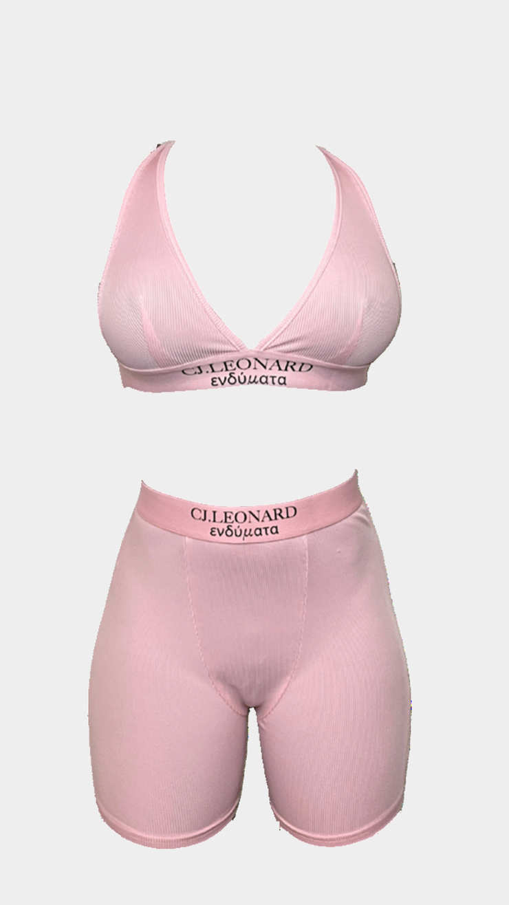 Pink 2 Piece Set Bra/Shorts