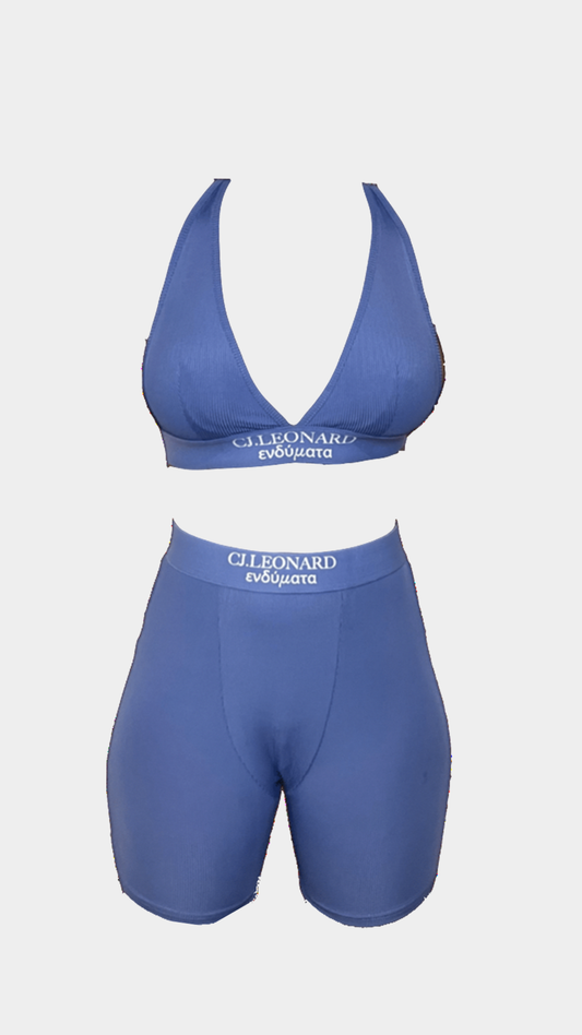 Blue 2 Piece Set Bra/Shorts