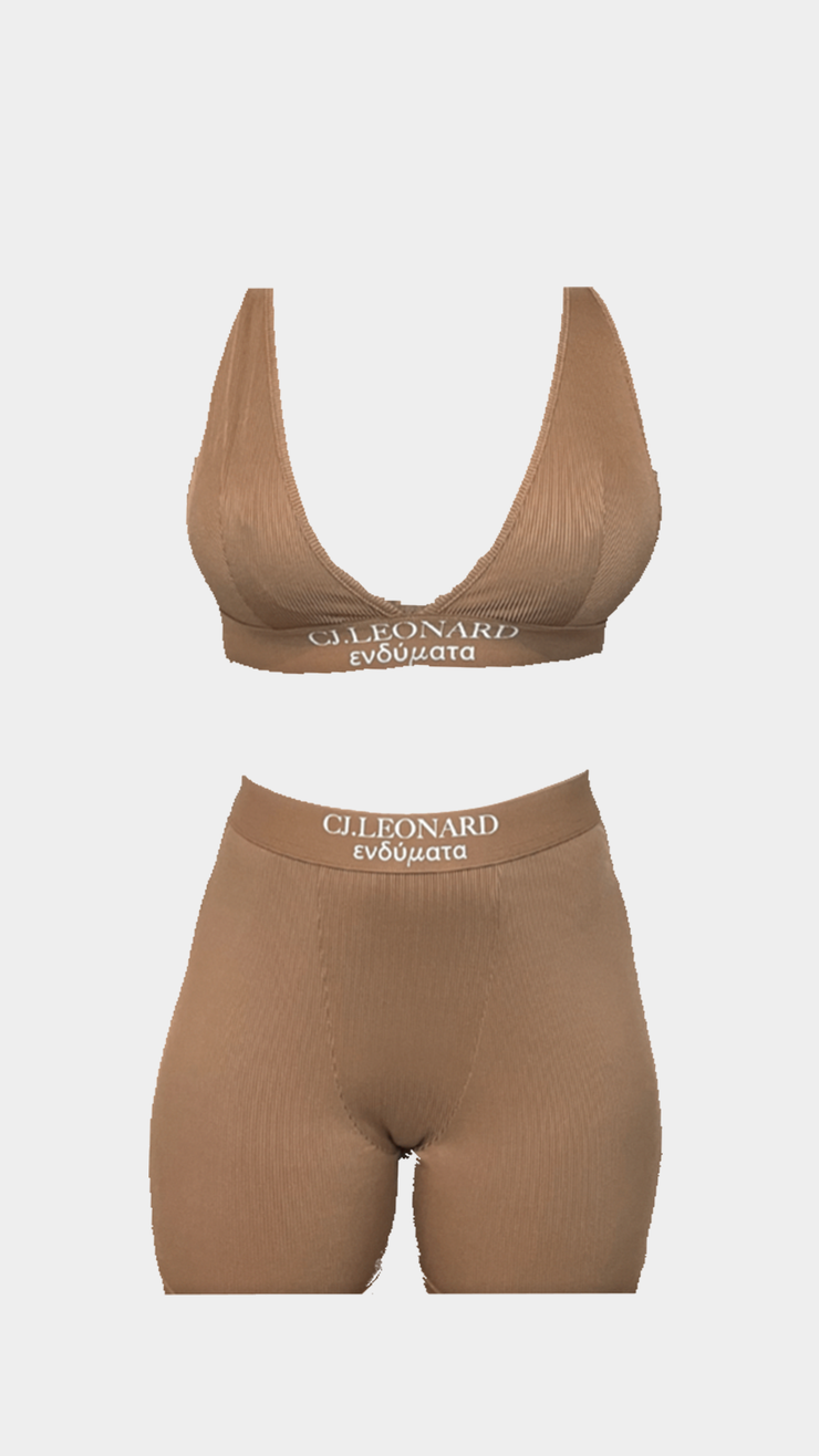 Brown 2 Piece Set Bra/Shorts