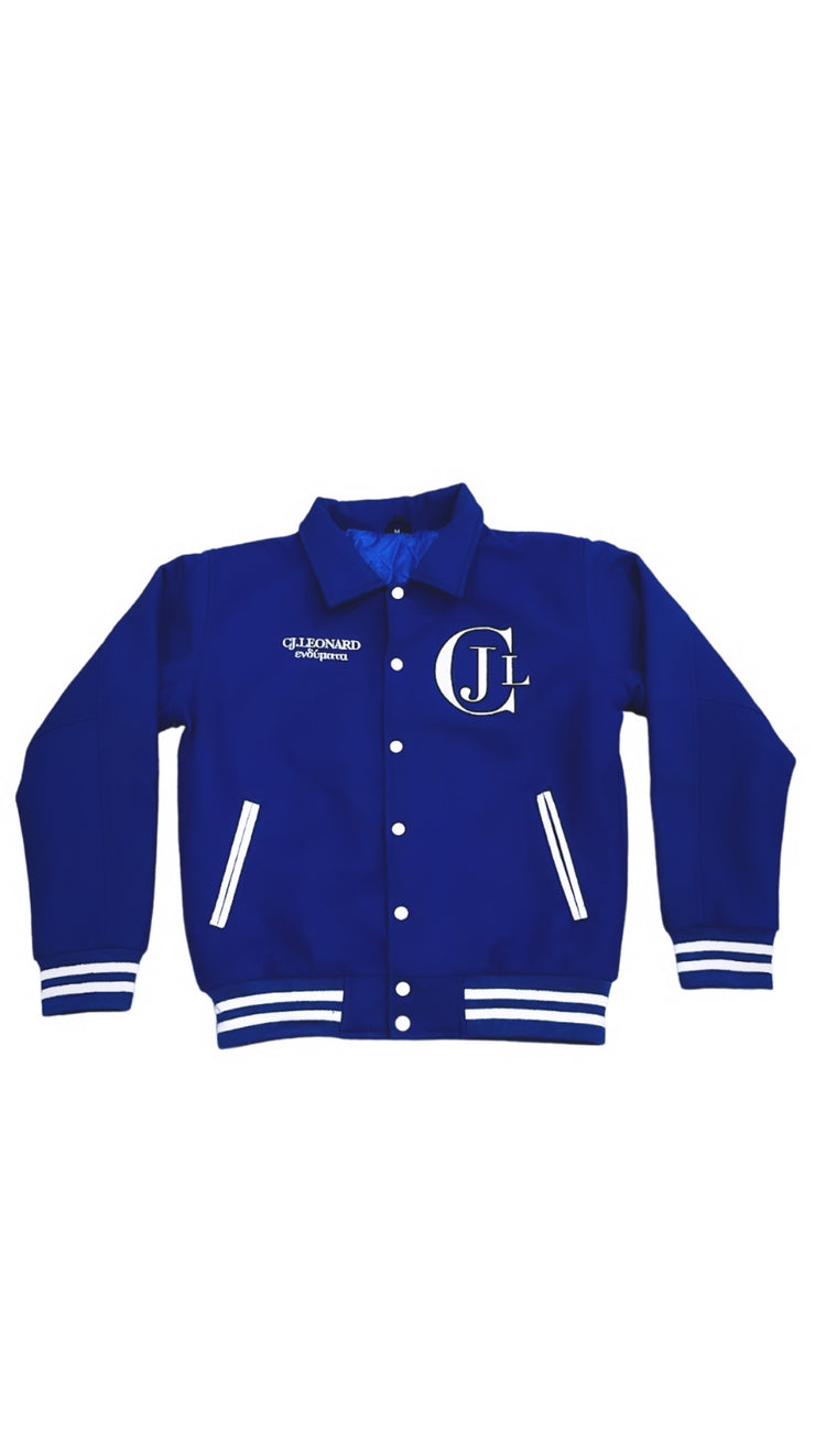 Royal Blue Wool Varsity Jacket