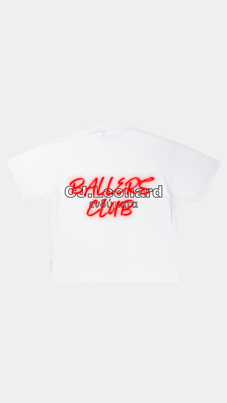 White "Ballers Club" Tee